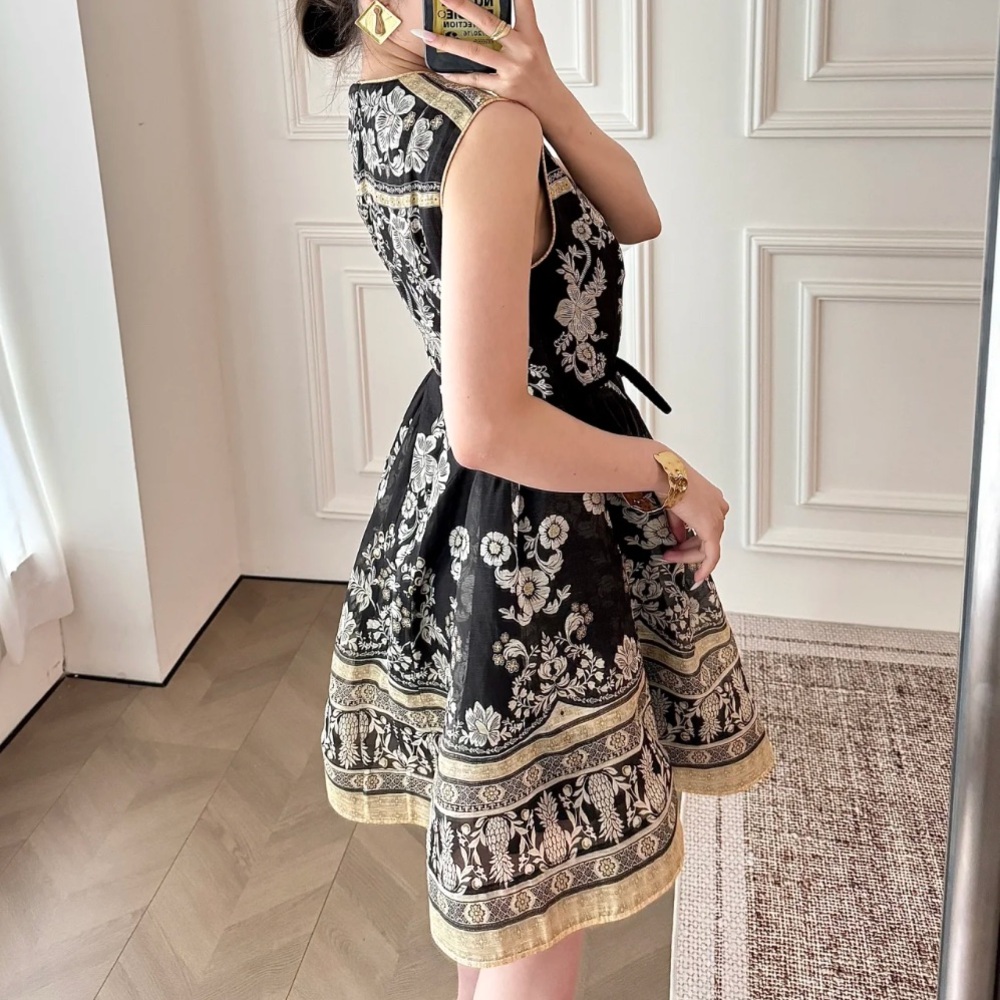 Zimmermann belted floral-print linen and silk-blend organza mini dress Size 0 - Picture 7 of 8